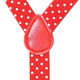 Clip-On Braces - Red with White DotS